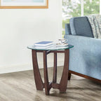 Table basse ronde en verre de 23,5 pouces