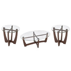 Table basse ronde en verre de 23,5 pouces