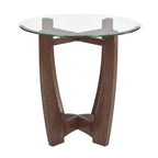 Table basse ronde en verre de 23,5 pouces