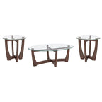 Table basse ronde en verre de 23,5 pouces