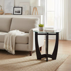 Table basse ronde en verre de 23,5 pouces