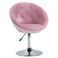 Fauteuil pivotant d'appoint de 66 cm en polyester effet velours – Siège rembourré, capacité de 120 kg, rose