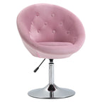 Fauteuil pivotant d'appoint de 66 cm en polyester effet velours – Siège rembourré, capacité de 120 kg, rose