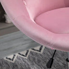 Fauteuil pivotant d'appoint de 66 cm en polyester effet velours – Siège rembourré, capacité de 120 kg, rose