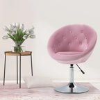 Fauteuil pivotant d'appoint de 66 cm en polyester effet velours – Siège rembourré, capacité de 120 kg, rose
