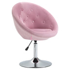 Fauteuil pivotant d'appoint de 66 cm en polyester effet velours – Siège rembourré, capacité de 120 kg, rose