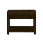 Table d'appoint de ferme rectangulaire de 25 pouces avec étagère de rangement, table d'appoint de canapé avec pieds en bois massif pour salon, chambre, bureau