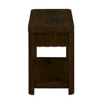 Table d'appoint de ferme rectangulaire de 25 pouces avec étagère de rangement, table d'appoint de canapé avec pieds en bois massif pour salon, chambre, bureau