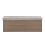 Banc de rangement pour chaussures d'entrée 49 po avec portes doubles et coussin rembourré, Pouf peu encombrant