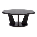 Table basse octogonale en bois 40 pouces – Marron foncé, 40x40x17 po, 15 kg, Salon