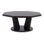 Table basse octogonale en bois 40 pouces – Marron foncé, 40x40x17 po, 15 kg, Salon
