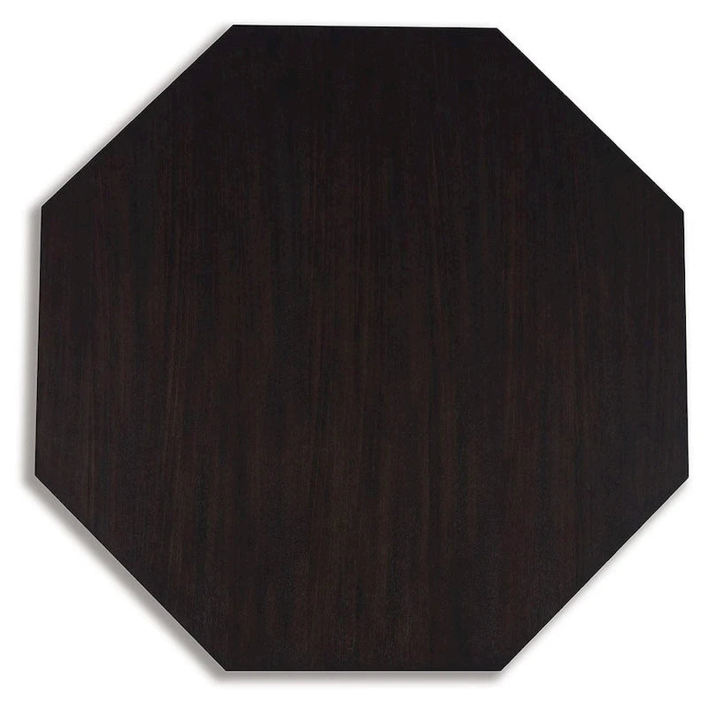 Table basse octogonale en bois 40 pouces – Marron foncé, 40x40x17 po, 15 kg, Salon
