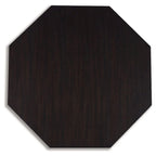 Table basse octogonale en bois 40 pouces – Marron foncé, 40x40x17 po, 15 kg, Salon