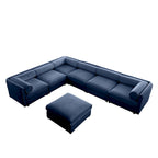 Canapé d'angle modulable 7 places surdimensionné en chenille avec rangement sous l'assise, combinaison DIY