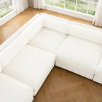 Canapé d'angle modulable 7 places surdimensionné en chenille avec rangement sous l'assise, combinaison DIY