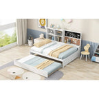 Lit de repos double en pin avec tableau, port USB et lit gigogne