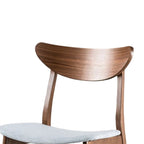 Lot de 2 chaises de salle à manger rembourrées – Noyer et Gris, Chaise de cuisine moderne