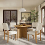 Ensemble table à manger ronde 4 personnes, ensemble de 5 pièces de cuisine avec table à manger ronde et 4 chaises de salle à manger rembourrées