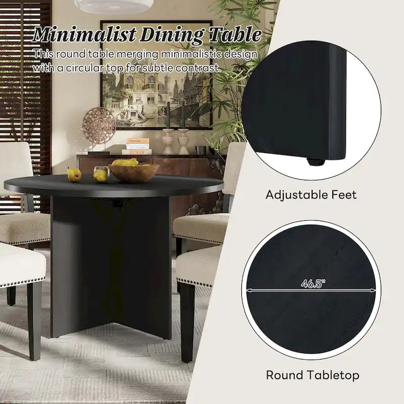 Ensemble table à manger ronde 4 personnes, ensemble de 5 pièces de cuisine avec table à manger ronde et 4 chaises de salle à manger rembourrées
