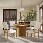 Ensemble table à manger ronde 4 personnes, ensemble de 5 pièces de cuisine avec table à manger ronde et 4 chaises de salle à manger rembourrées