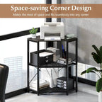 Meuble d'angle pour imprimante avec station de recharge – Noir, 20x20x31 po, Capacité du plateau de 32 kg