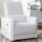 Fauteuil inclinable électrique ergonomique marron avec pivotant à 270°, ports de charge USB et Type-C, et support lombaire