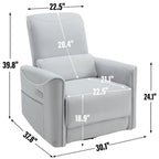 Fauteuil inclinable électrique ergonomique marron avec pivotant à 270°, ports de charge USB et Type-C, et support lombaire