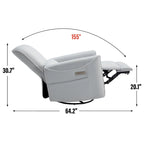 Fauteuil inclinable électrique ergonomique marron avec pivotant à 270°, ports de charge USB et Type-C, et support lombaire
