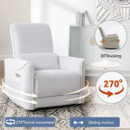 Fauteuil inclinable électrique ergonomique marron avec pivotant à 270°, ports de charge USB et Type-C, et support lombaire