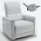 Fauteuil inclinable électrique ergonomique marron avec pivotant à 270°, ports de charge USB et Type-C, et support lombaire