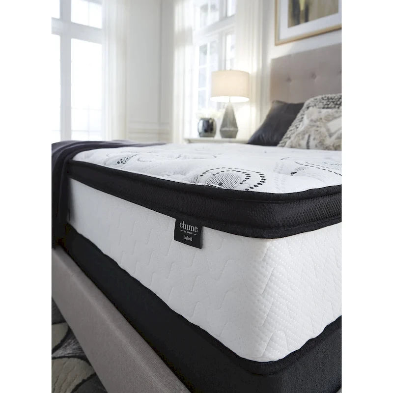 Ensemble matelas hybride Signature Design by Ashley Chime 12 po noir/blanc de 2 pièces