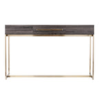 Console de rangement transitoire en bois – Chêne noir/Laiton antique, MDF, 47,75x15x29,5 po