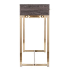 Console de rangement transitoire en bois – Chêne noir/Laiton antique, MDF, 47,75x15x29,5 po