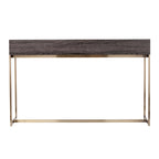 Console de rangement transitoire en bois – Chêne noir/Laiton antique, MDF, 47,75x15x29,5 po