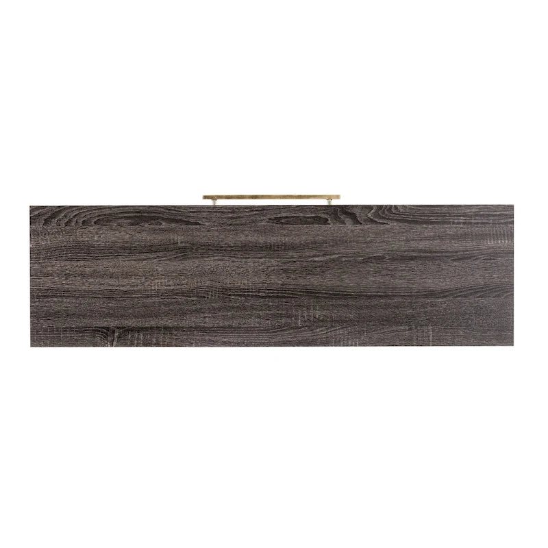 Console de rangement transitoire en bois – Chêne noir/Laiton antique, MDF, 47,75x15x29,5 po
