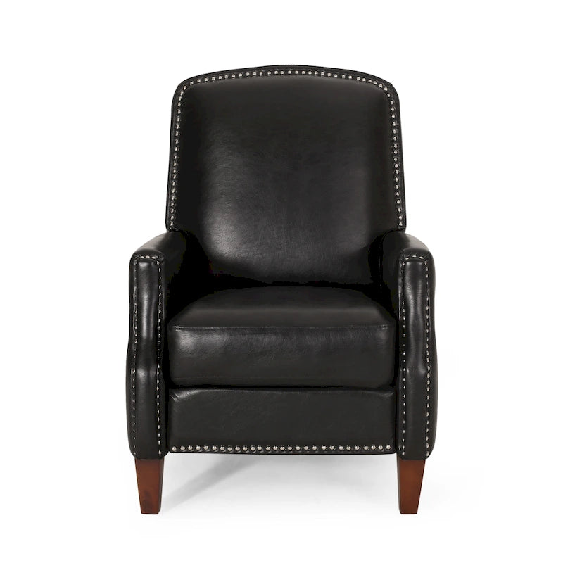Fauteuil inclinable à pousser avec garniture cloutée et cadre en bois – 85,7 x 68,6 x 99 cm, capacité de 136 kg