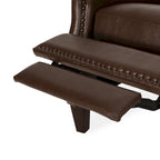 Fauteuil inclinable à pousser avec garniture cloutée et cadre en bois – 85,7 x 68,6 x 99 cm, capacité de 136 kg