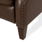 Fauteuil inclinable à pousser avec garniture cloutée et cadre en bois – 85,7 x 68,6 x 99 cm, capacité de 136 kg