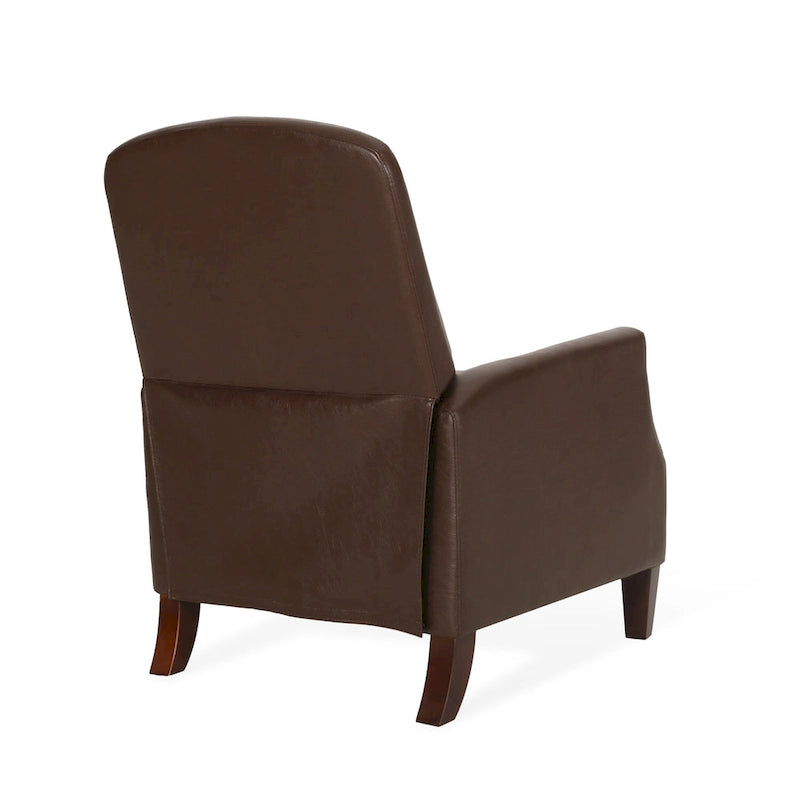 Fauteuil inclinable à pousser avec garniture cloutée et cadre en bois – 85,7 x 68,6 x 99 cm, capacité de 136 kg