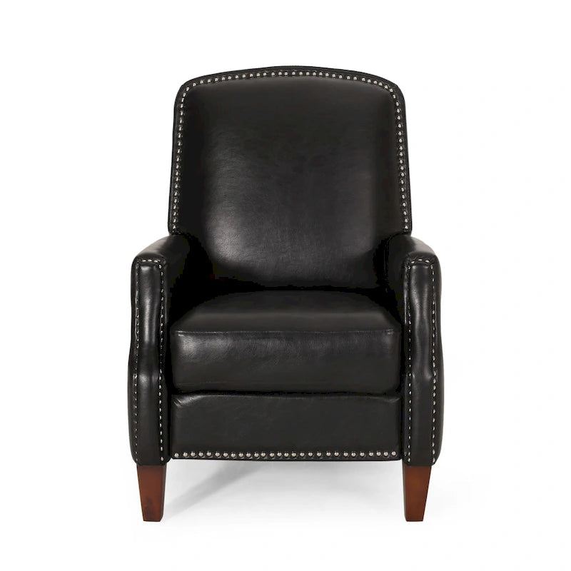 Fauteuil inclinable à pousser avec garniture cloutée et cadre en bois – 85,7 x 68,6 x 99 cm, capacité de 136 kg