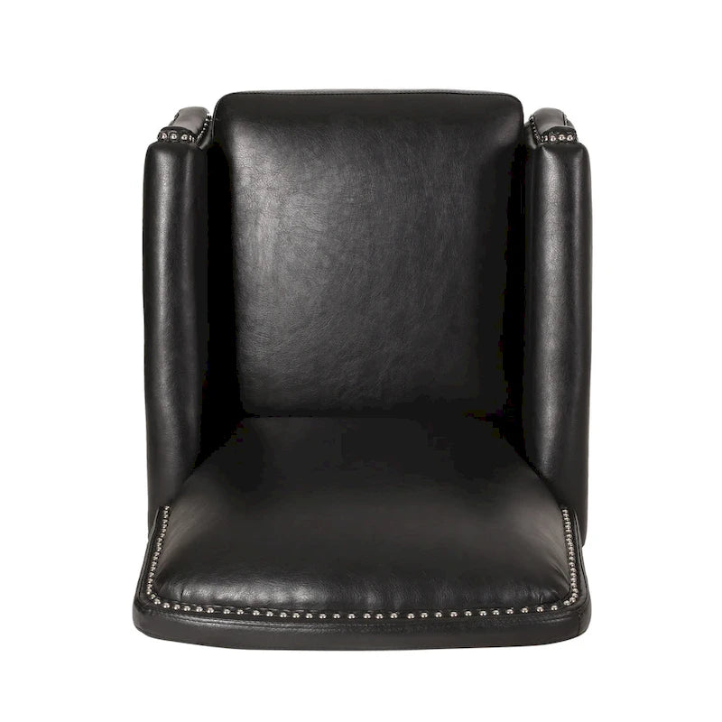 Fauteuil inclinable à pousser avec garniture cloutée et cadre en bois – 85,7 x 68,6 x 99 cm, capacité de 136 kg