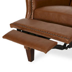 Fauteuil inclinable à pousser avec garniture cloutée et cadre en bois – 85,7 x 68,6 x 99 cm, capacité de 136 kg
