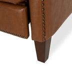 Fauteuil inclinable à pousser avec garniture cloutée et cadre en bois – 85,7 x 68,6 x 99 cm, capacité de 136 kg