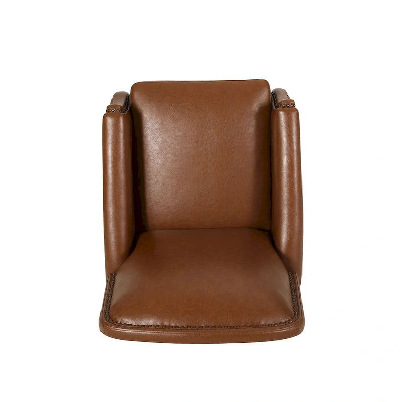 Fauteuil inclinable à pousser avec garniture cloutée et cadre en bois – 85,7 x 68,6 x 99 cm, capacité de 136 kg