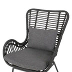 Salon de jardin en osier avec ottomans – Style bohème moderne, gris/brun clair, résistant aux intempéries