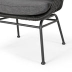Salon de jardin en osier avec ottomans – Style bohème moderne, gris/brun clair, résistant aux intempéries