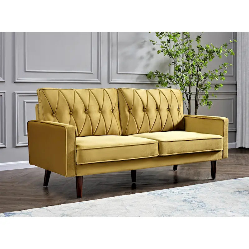 Canapé de salon en velours capitonné de 176 cm de large – 10 options de couleur