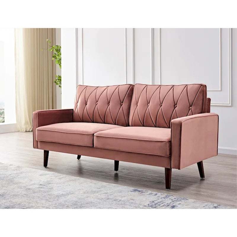 Canapé de salon en velours capitonné de 176 cm de large – 10 options de couleur