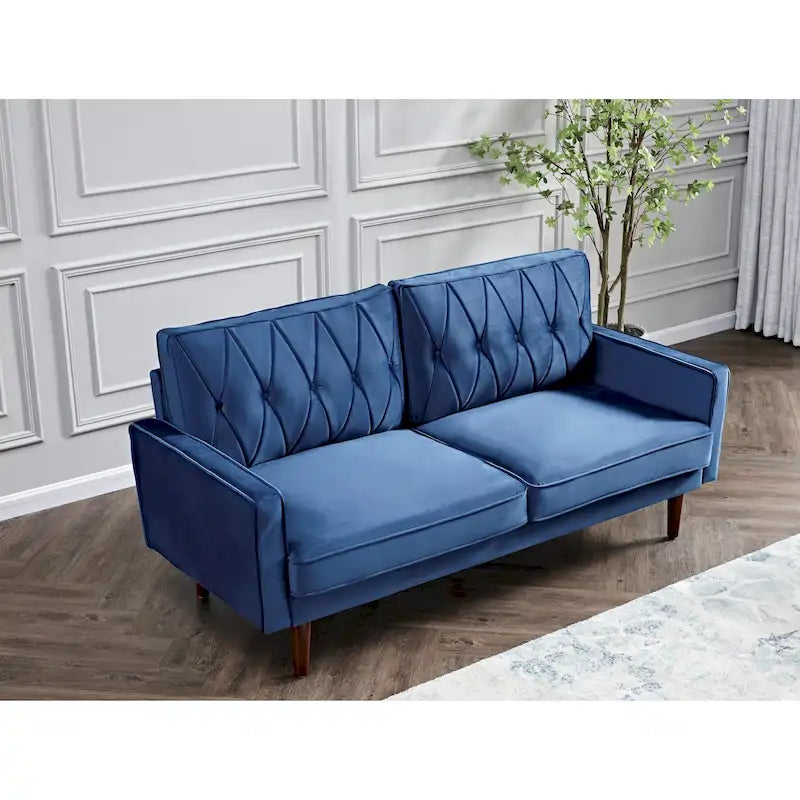 Canapé de salon en velours capitonné de 176 cm de large – 10 options de couleur