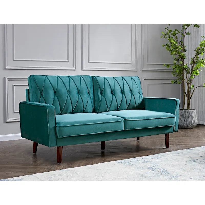 Canapé de salon en velours capitonné de 176 cm de large – 10 options de couleur